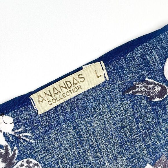 Anandas Collection Women's Blue Floral Kimono Cover-Up Size L - Picture 6 of 7